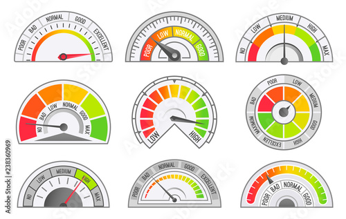 Speedometer and Odometer  Scales and Pointers Vector