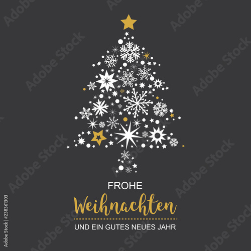 Weihnachtsbaum mit Weihnachtsdeko Vektor Illustration schwarzer Hintergrund