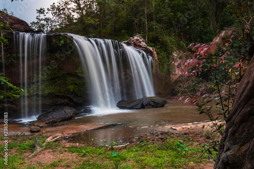 Chattrakan waterfall  Beautiful waterwall in Chattrakan nationalpark  Pitsanulok province  ThaiLand.