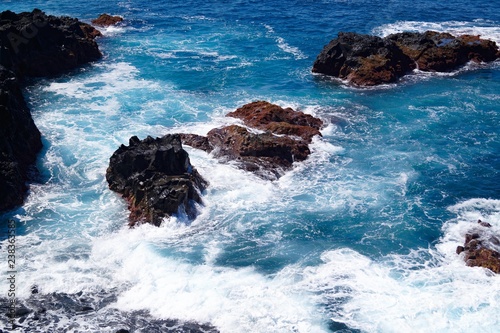 waves Crashing Over Rocks in La Palma Canary Islands