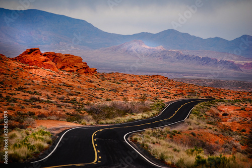 Winding road in Valley Of Fire photo