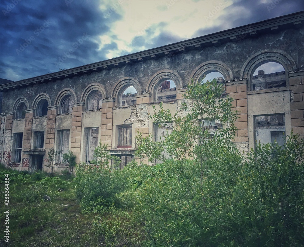 Abandoned railway station in Russia
