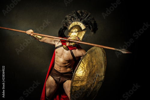 Portrait of a spartan soldier photo