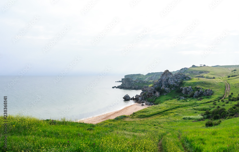 Sea coast. Coast of the Azov Sea, Crimea, Kerch, General Beaches.