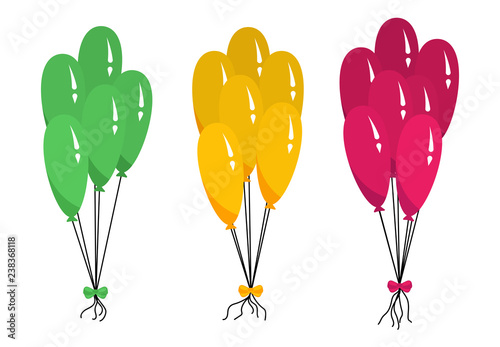 Bunches of several colour helium balloon