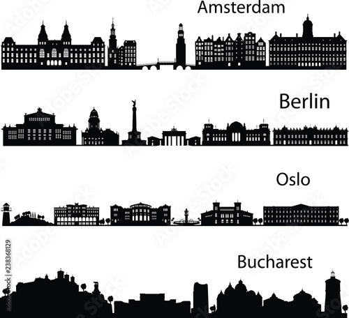Canvas Print Cities silhouette vector format