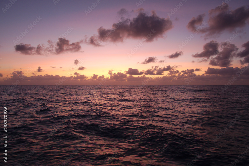 3106 Purple sunset during Atlantic Ocean crossing from Antigua to Gibraltar