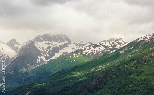 Dombay, Karachay-Cherkess Republic, Dombay mountain Chotcha in summer, beautiful mountain landscape