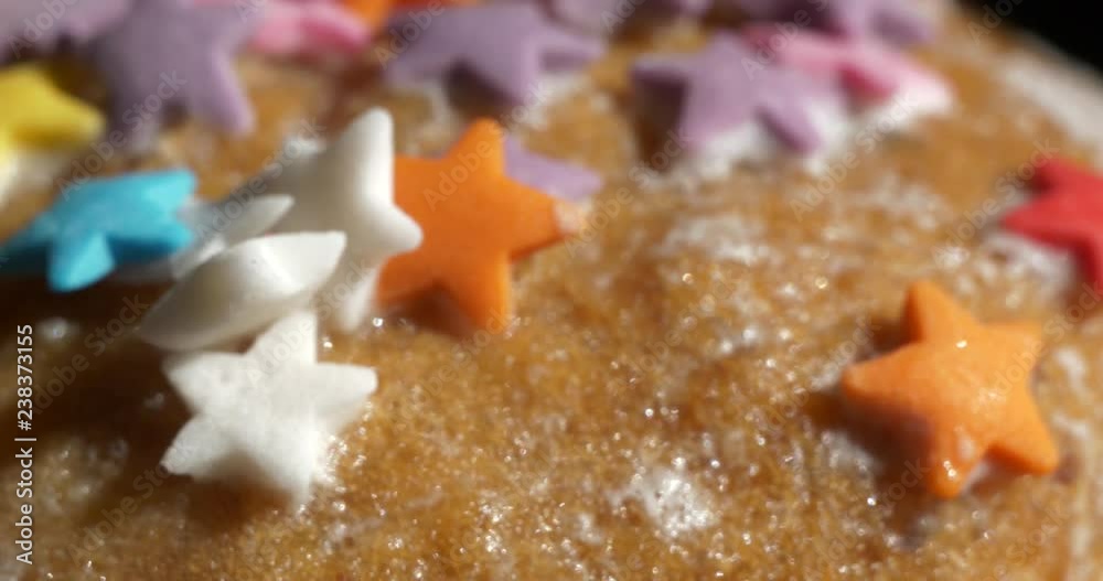 the cake is sprinkled with sugar stars the cake is sprinkled with sugar stars