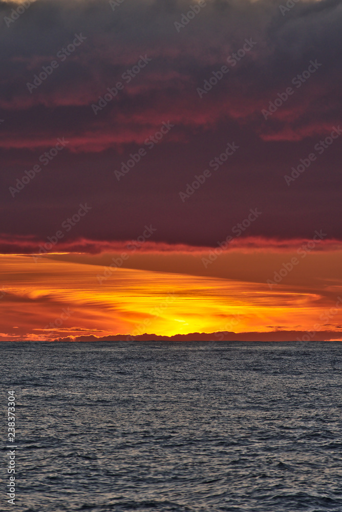 3265 Sunset during Atlantic Ocean crossing on sailboat from Antigua to Gibraltar
