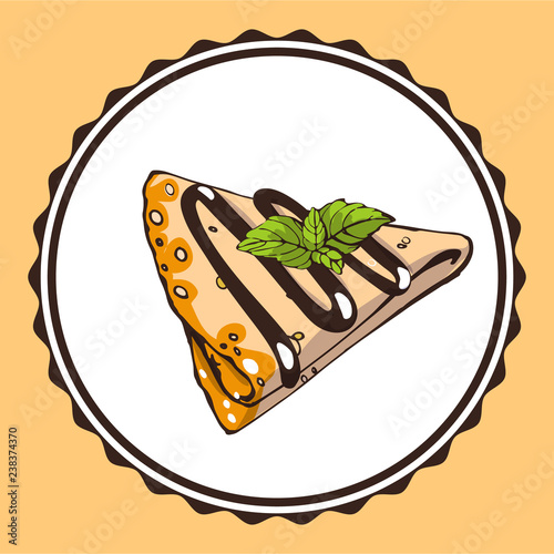Hand drawn sketch with french dessert