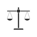Justice scale icon flat