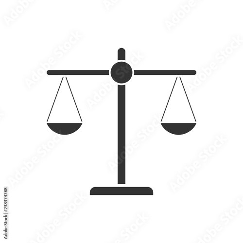 Justice scale icon flat