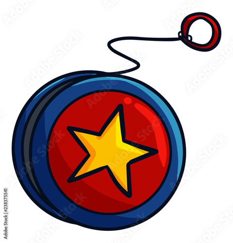 Cool and cute red blue yoyo with star - vector.