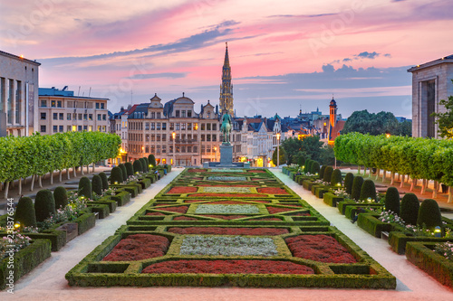 Brussels at sunset, Brussels, Belgium photo