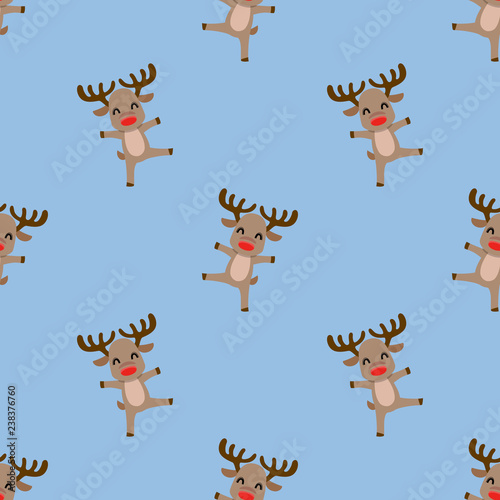 Seamless pattern of Christmas reindeer continuous background for holiday celebration.