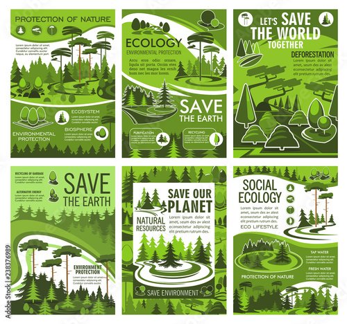 Green tree landscape. Ecology and environment
