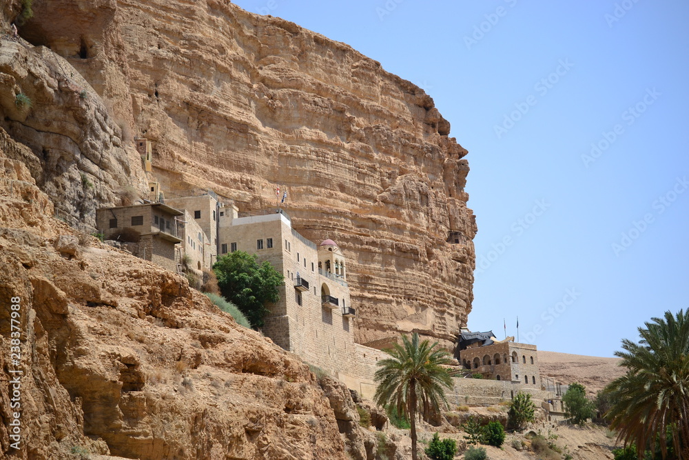St. George Orthodox Monastery, Wadi Qelt, Judean desert, close to Jericho, Israel. Nahal prat, Mitzpe Yeriho