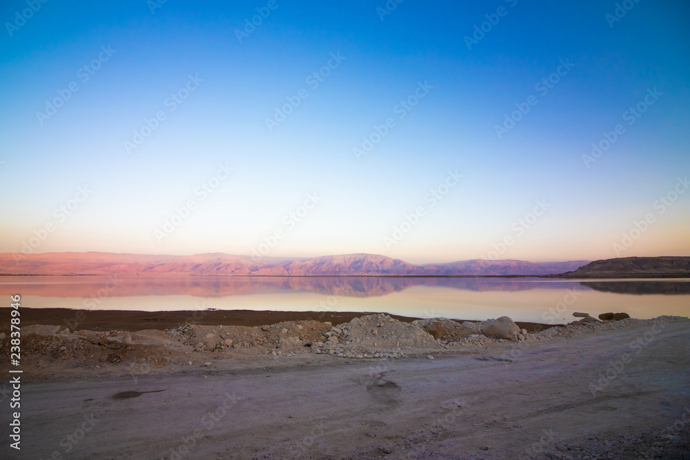 View of the dead sea at sunrise View of the dead sea at sunrise