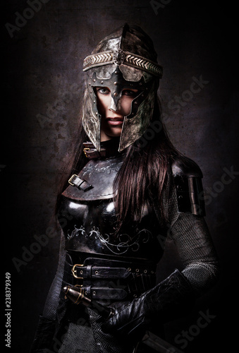 Fototapeta Portrait of a medieval warrior