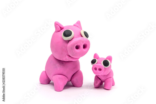 play doh Family Pig on white background