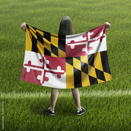 Women and Maryland flag photo