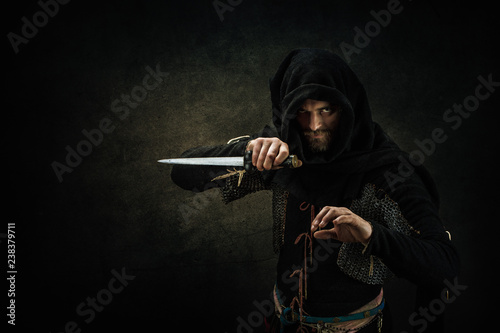 Portrait of a medieval assassin photo