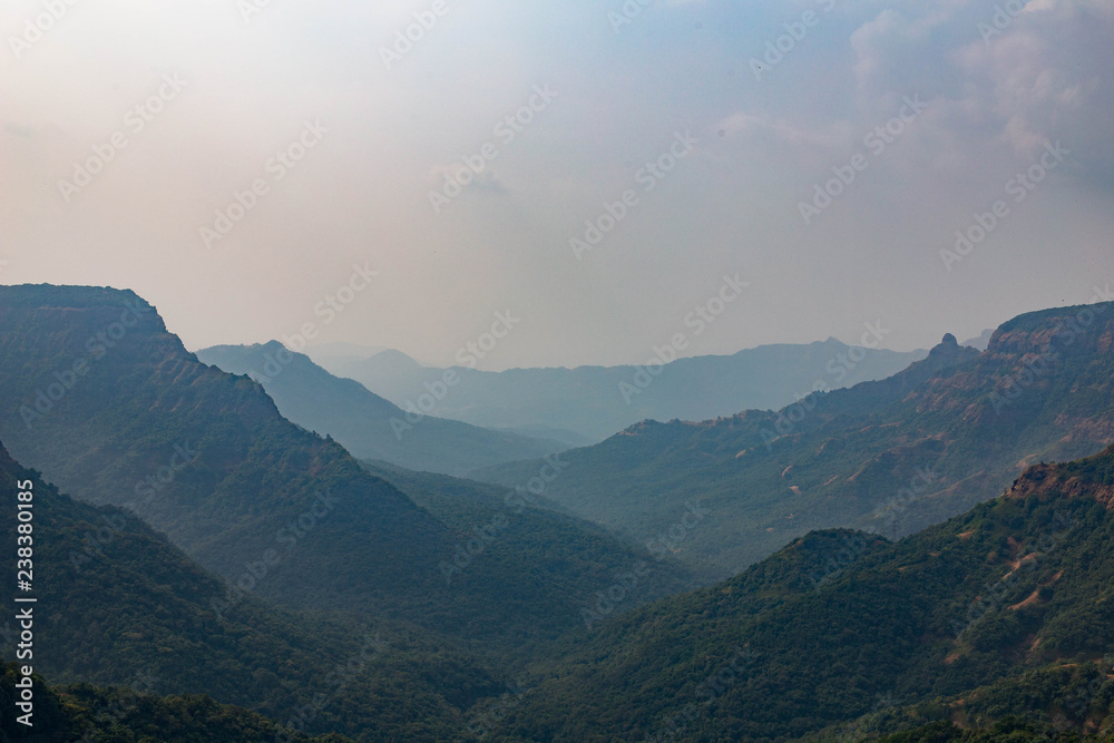 the mountains of Maharashtra from the observation deck