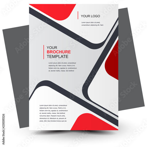 Flyer brochure design, business flyer size A4 template, creative leaflet, trend cover geometric red color