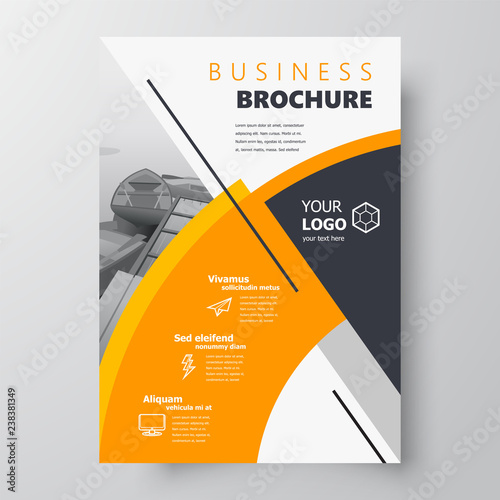 Flyer brochure design, business flyer size A4 template, creative leaflet yellow color