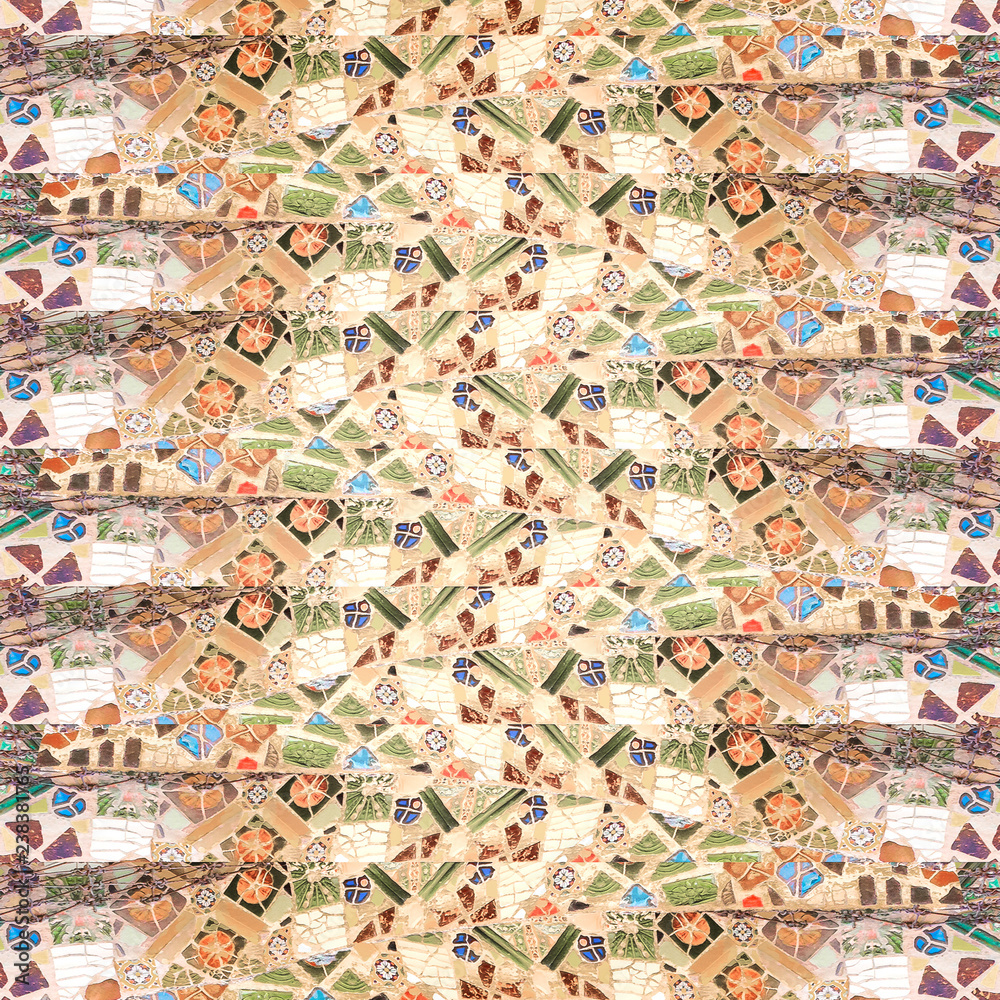 Stone Mosaic Collage Seamless Pattern