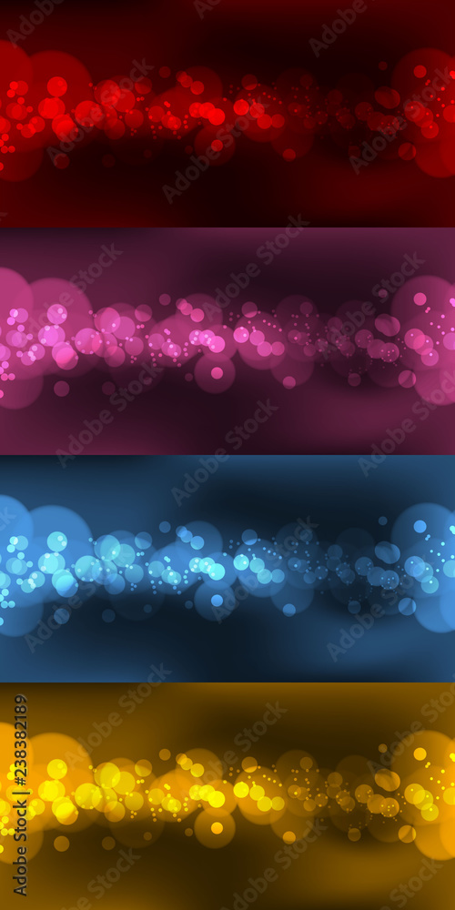 Shining bokeh on the colorful background. Beautiful particle light of magic looks. Vector illustration design.