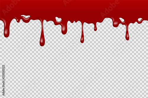 Halloween realistic dripping blood bath,  graphic vector design, transparent background.