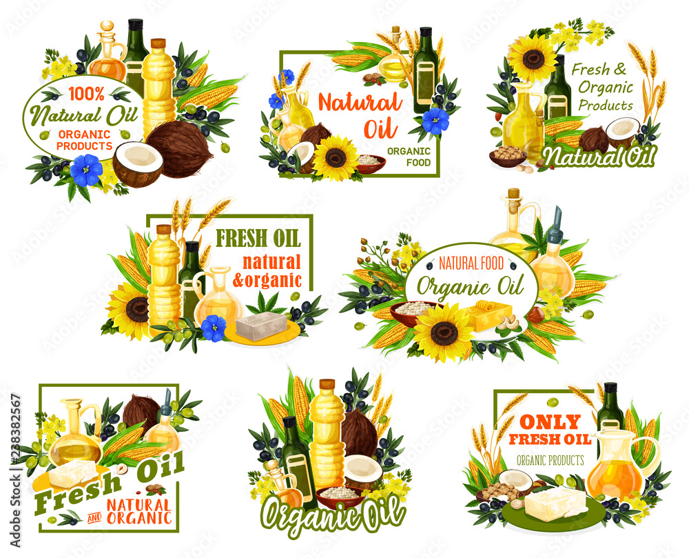 Organic sunflowers and olive oil products