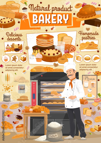 Bakery bread and desserts, baker shop