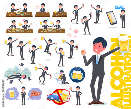 flat type Gray suit businessman_alcohol