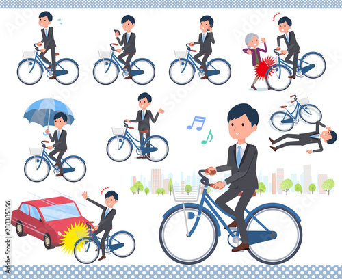 flat type Gray suit businessman_city cycle