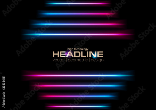 Glowing neon laser stripes abstract background