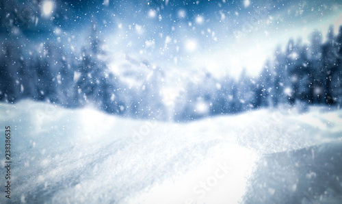 Winter background of snow and frost with free space for your decoration 