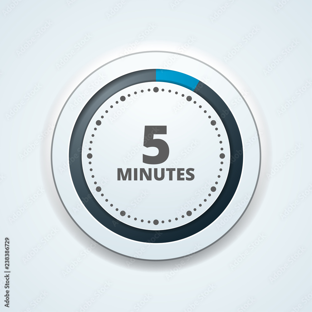5 Minutes Time button illustration 5 Minutes Time button illustration