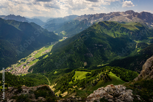 Wonderful view of Val Di Fassa . Dolomites. Italy.