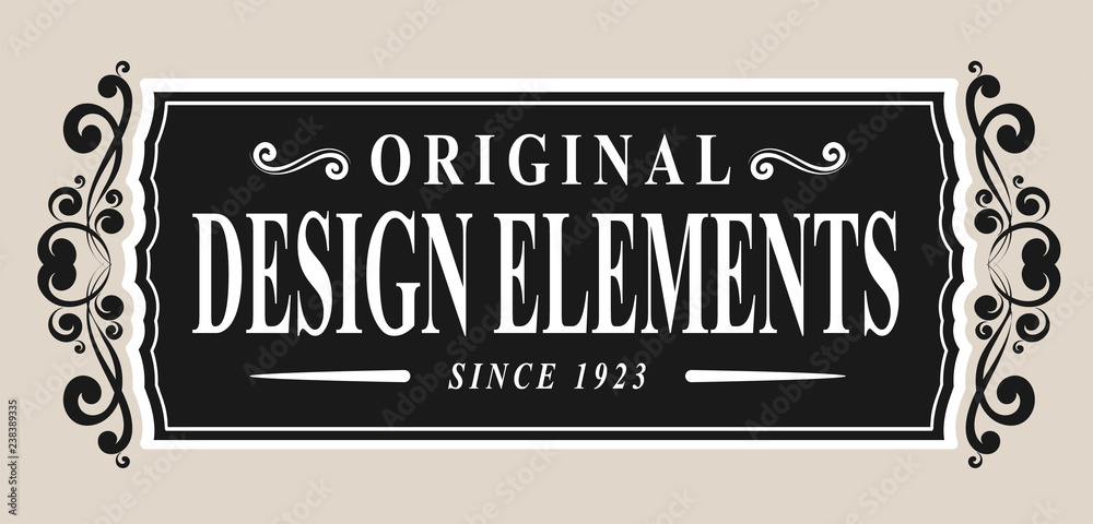 retro label and vintage element