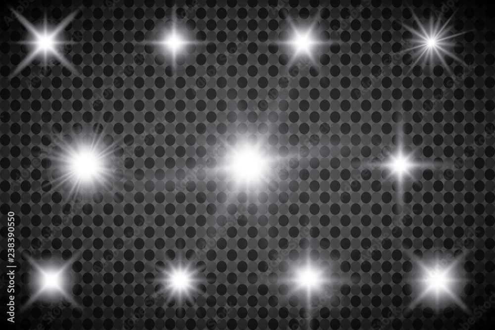 Obraz premium Glowing lights effect, flare, explosion and stars. Special effect isolated on transparent background