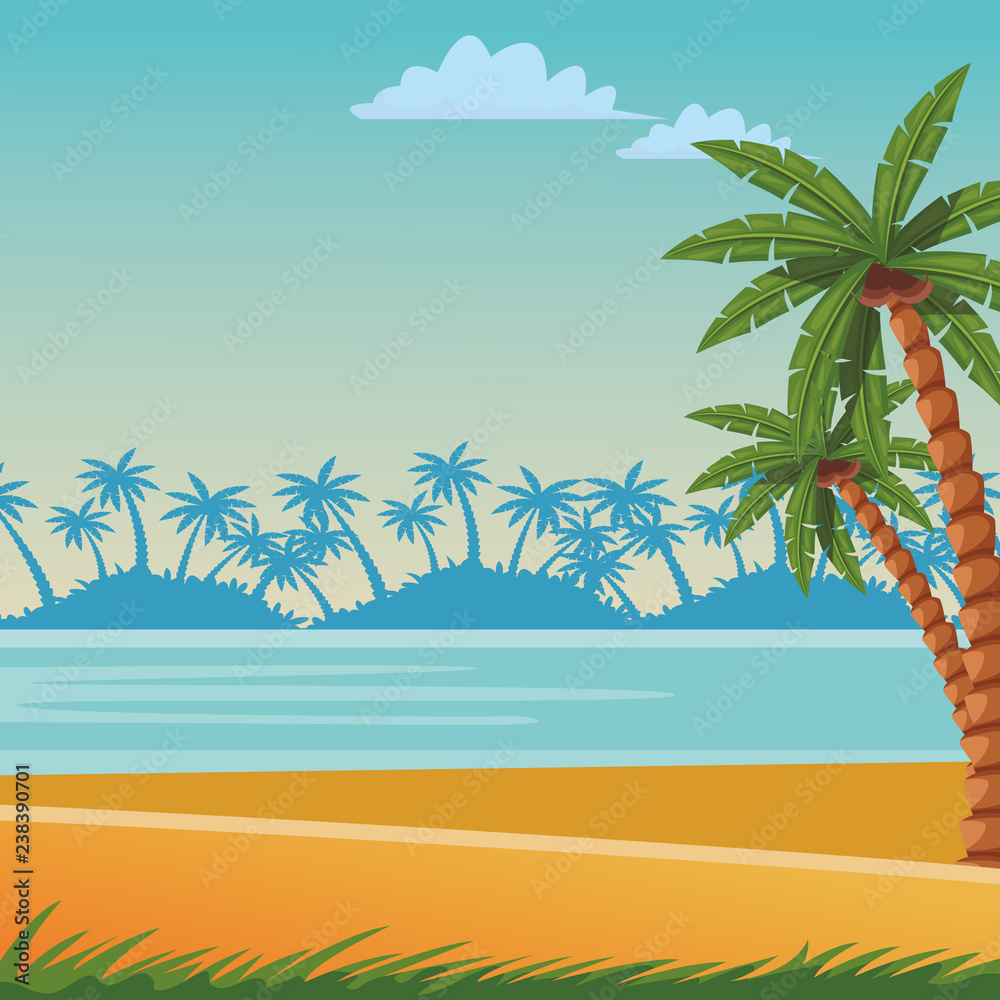 Obraz premium beach and sea scene