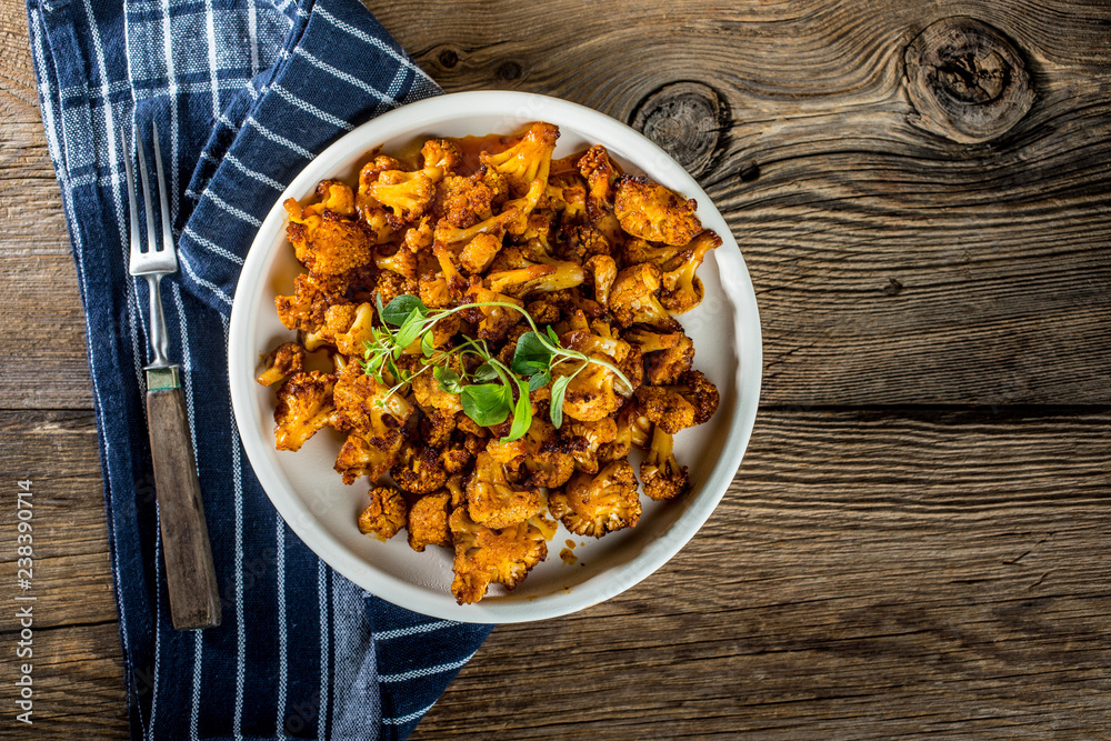 Cauliflower rosettes in a herbal marinade. Cauliflower rosettes in a herbal marinade.