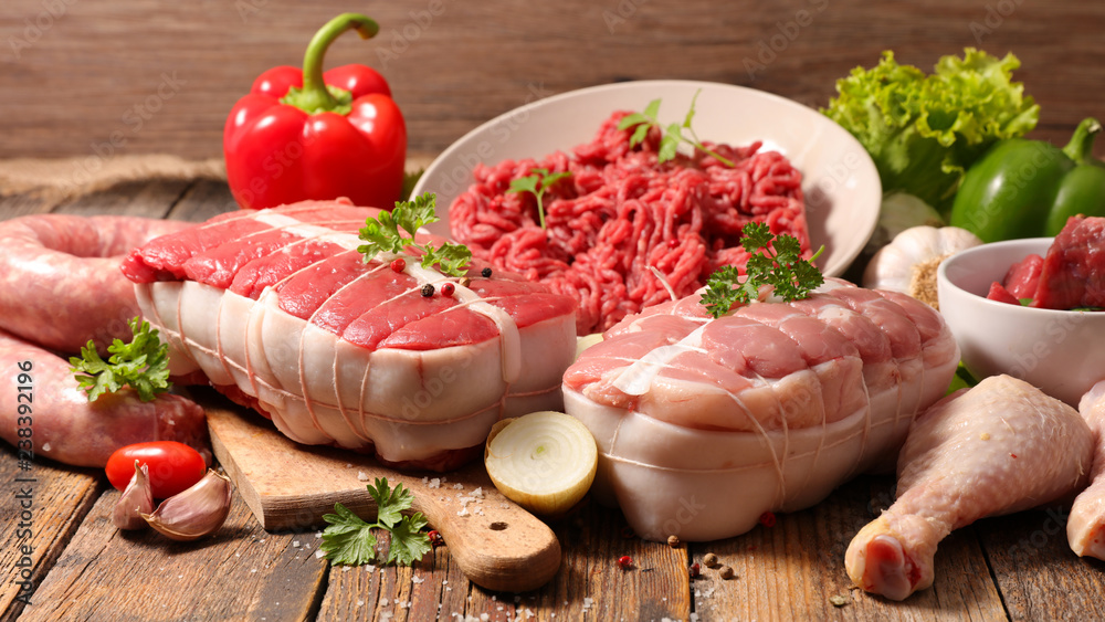 assorted different sort of meat assorted different sort of meat