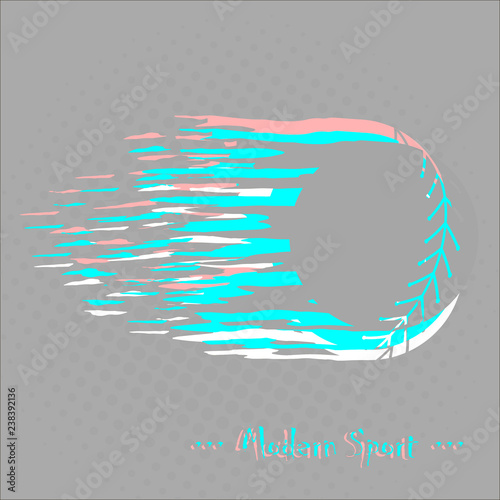Modern style baseball vector with softball in glitch effect.