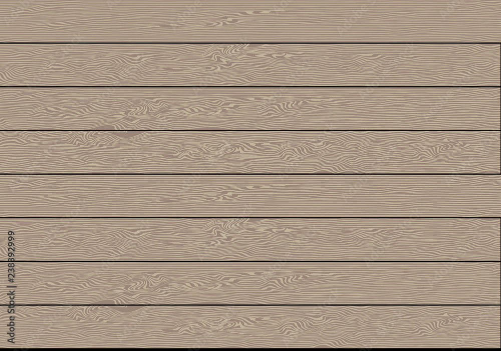 Obraz premium Realistic brown wood plank pattern background vector illustration.
