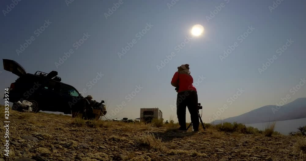 Timelapse of campers during the solar eclipse over Mackay, Idaho.