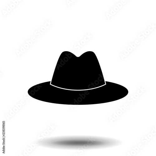 cowboy hat icon, vector cowboy hat silhouette, retro western fashion hat illustration